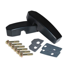 Land Rover Defender Black Aluminium Billet Windscreen Brackets - Britpart - DA1142B
