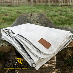 100% Wool Outdoors Blanket (Smokey White / Dark Grey) - Petromax - 861-de-271-150