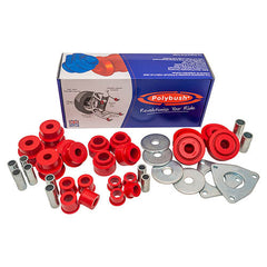 Land Rover Defender Discovery 1 & RR Classic Wide Suspension Bush Set Classic Red - Polybush - DA2220