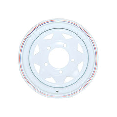 WHITE 8 SPOKE STEEL WHEEL 7X16 - BRITPART - DA3187