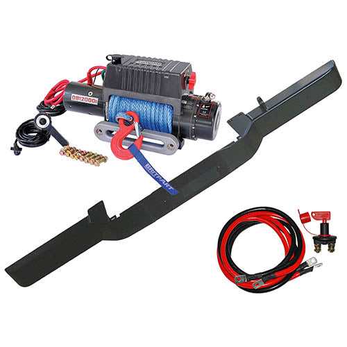 Land Rover Defender 12000lb Winch with Dyneema Rope & Winch Bumper Kit - Britpart - DB1313R