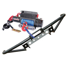 Land Rover Discovery 1 12000lb Winch w/ Dyneema Rope & Tubular Winch Bumper Kit - Britpart - DB1320R