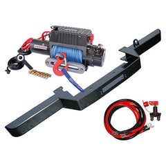 Land Rover Defender w/ Air Con 12v 9500lb Winch w/ Dyneema Rope & Winch Bumper Kit - Britpart - DB1345R