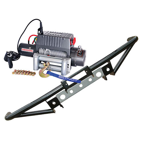 Land Rover Discovery 1 9500lb Winch & Tubular Winch Bumper Kit - Britpart - DB1350
