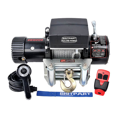 12v 6000lb Electric 4x4 Offroad Winch - Britpart - DB6000