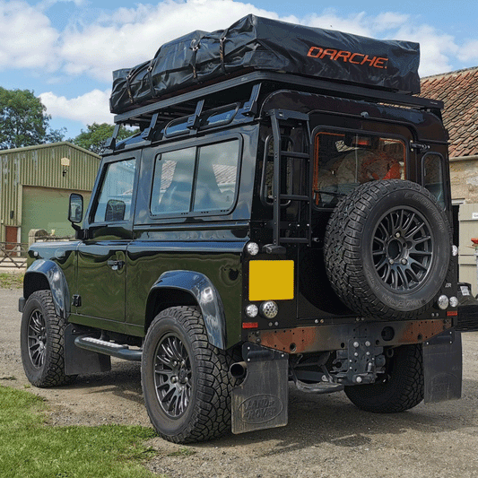 Land Rover Defender Roof Rack, Darche Roof Tent and Ladder 