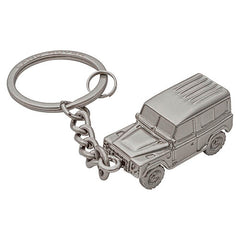 3D Satin Nickel Plated Land Rover Defender Keyring - Land Rover - LEKR323SLA