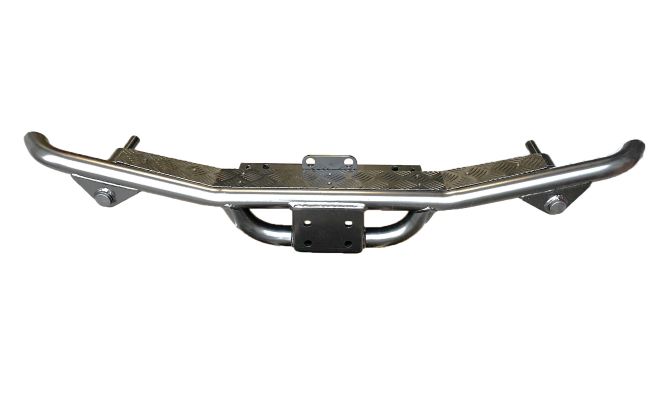 NAS STEP SHORT ARM STYLE (TOW BAR) SILVER CHEQUER TOP - DDS Metals - LRB837CH