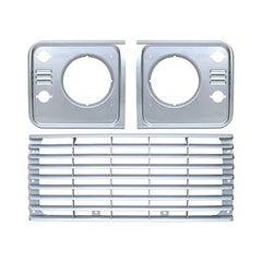 GRILLE &  HLAMP SURROUND SET INDUS SIVER - BRITPART - DA1257