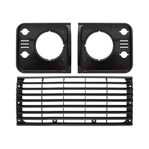 GRILLE &  HLAMP SURROUND SET SANTORINI BLACK - BRITPART - DA1357