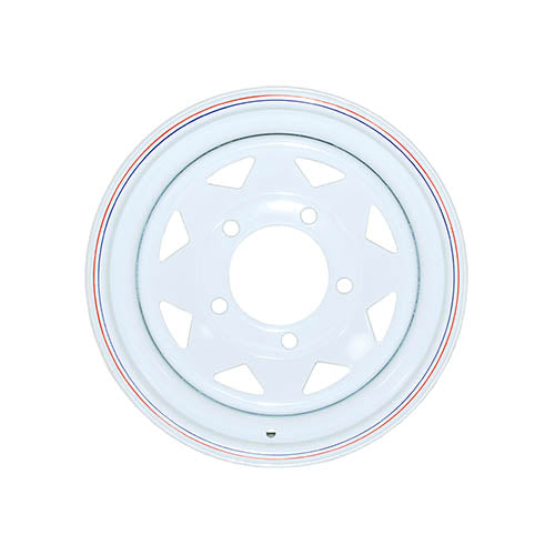 WHITE 8 SPOKE STEEL WHEEL 7X16 - BRITPART - DA3187