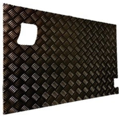 Land Rover Series  Rear Safari Door Chequer Plate Cover Black (External) - DDS Metals - LR51BSER