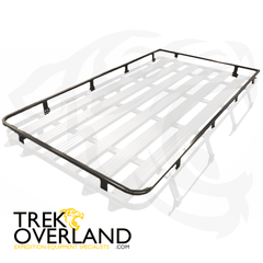 Land Rover Defender 110 Double Cab 2.8m Black Full Roof Rack Luggage Rail - Patriot Products - D110DC-2800-FLR-PCB
