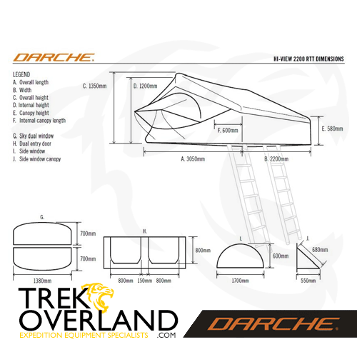darche hi-view 2200 roof top tent Hi-View 2200 RTT with Annex - Roof Tent - Darche